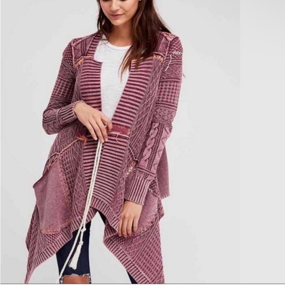 Free People Sweaters - Free People All Washed Out Knit Cardigan Longline Open Front Size Small